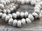 *25* 5x8mm Antique Silver Faceted Large Hole Rondelle Roller Beads